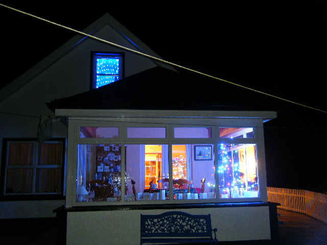 A closer view of the window lights at Loughie & Margaret's.